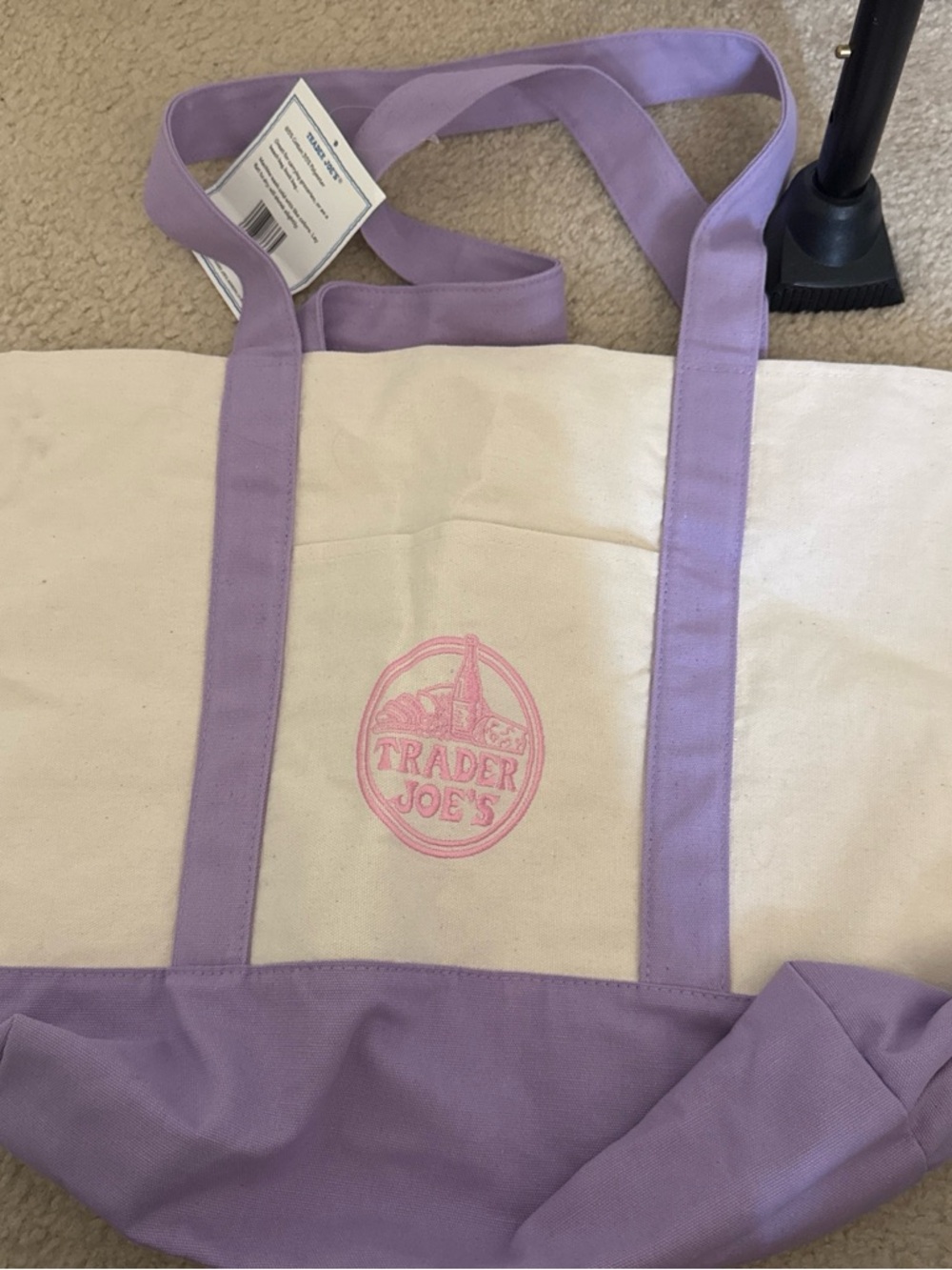Trader Joe’s Lavender Canvas Tote Bag